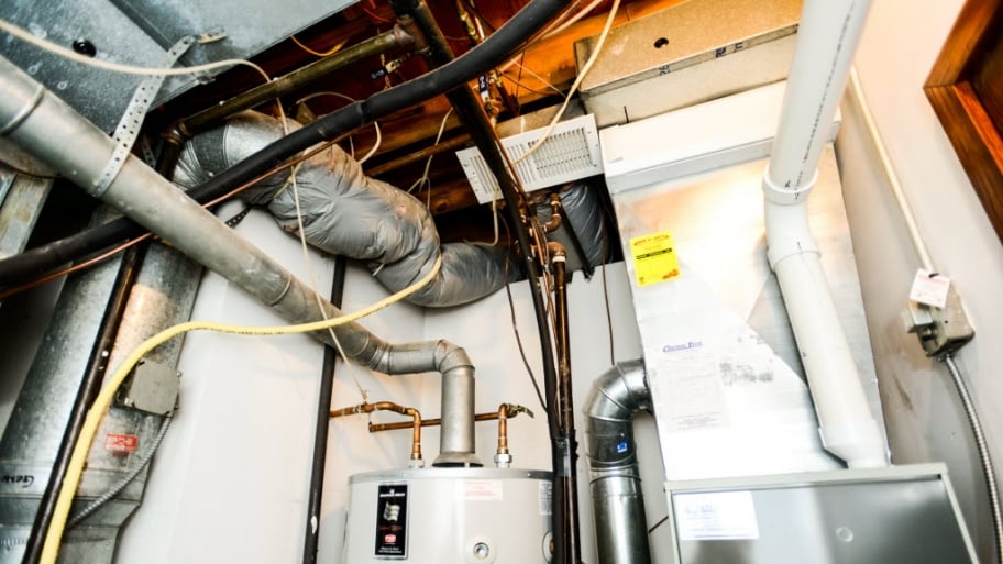 HVAC system in basement